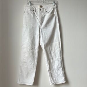 Madewell White Slim Wide-leg Crop Jeans